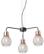 Redo 01-1579 - Lampadario sospeso con cavo EDISON 3xE27/42W/230V diam. 53 cm nero/rame