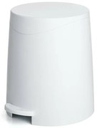 Pattumiera da bagno con pedale 3lt bianca opaca in plastica
