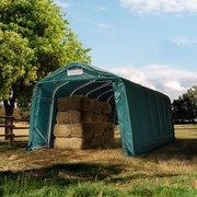 TOOLPORT Tenda da pascolo 3,3x7,2m, verde scuro, Telo in PRIMEtex-PVC, fissaggio per terreno - (99543)