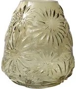 Vaso arredo vetro 20 cm verde fiori