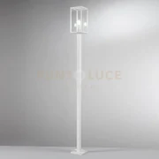 Palo mirage in metallo e vetro bianco 1xe27 199,5x17x17cm lant-mira...