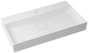 Lavabo a incasso rettangolare vasca centrale Neo L 91 x H 15 x P 49 cm in resina bianco lucido