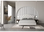 Letto contenitore imbottito 120x190 similpelle bianco APPIA