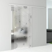 Porta scorrevole reversibile Euclide in alluminio trasparente, L 76 x H 215 cm, con binario Atena