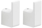 Gedy - Set da 2 ganci a parete PIRENEI, bianco opaco