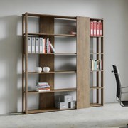 Libreria con 6 ripiani in legno Noce 178x204h cm - KATO B