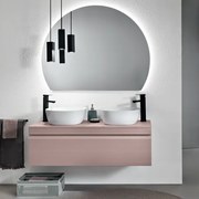 Bagno completo sospeso con base 120 con 2 lavabi da appogio - RIO Rosa Polvere
