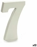 Numeri 7 Legno Bianco (1,8 x 21 x 17 cm) (12 Unità)