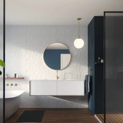 Mobile da bagno sotto lavabo SENSEA Neo Frame bianco laccato lucido L 120 x H 32 x P 48 cm 2 cassetti, lavabo non incluso