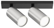 Maytoni C051CL-U-02BS - Faretto FOCUS 2xGU10/10W/230V cromo/nero