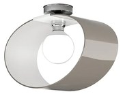 Plafoniera Moderna Lap Metallo Bianco E Vetro Tortora 1 Luce E27 42Cm