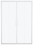 Porta doccia scorrevole Record, L 177-181 cm x H 195 cm x SP 6 mm, profilo bianco, vetro smerigliato