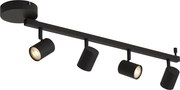 Faretto da soffitto moderno nero a 4 luci GU10 50mm con retroilluminazione e interruttore a 3 posizioni - Back Up
