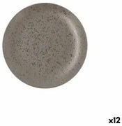 Piatto da pranzo Ariane Oxide Grigio Ceramica Ø 21 cm (12 Unità)