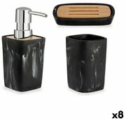 Set da Bagno Nero Bambù Plastica (8 Unità)