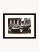 Foto incorniciata di Steve McQueen in his Jaguar