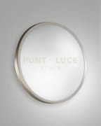 Plaza plafoniera bianco/nichel satinato d.30cm ip41 in metallo e ve...