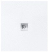 Piatto doccia SANYCCES in fibra di vetro Logic bianco L 80 x L 80 x H 3 cm opaco effetto ardesia