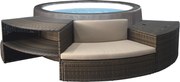 Vasca Idromassaggio da Esterno Semirigida Riscaldata 4+2 Posti con Mobili Ø184x73 cm NetSpa Vita Premium Marrone...