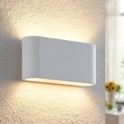 Applique da parete Mavora Lindby, dimmerabile, Bianco / Opale, Soggiorno / Sala da pranzo, Gesso / Argilla, Moderno, Applique