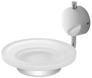 Porta saponetta a muro in acciaio cromo con doppio fissaggio Plaza