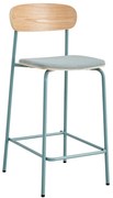 Set di 2 sgabelli da bar in colore blu-naturale (altezza seduta 66 cm) Adriana - Marckeric
