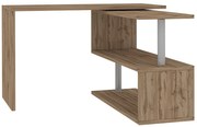 Scrivania Girevole Design VOLTA – 120x65x75 cm, Ripiani Aperti Rovere
