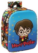 Zaino Scuola Harry Potter Azzurro Multicolore 22 x 27 x 10 cm 3D