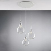 Lampadario Moderno Pluvia Trasparente 3 Luci E27