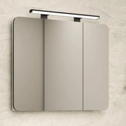 Kamalu - Specchio bagno contenitore 85 cm con faretto LED | LAC-ARES-85