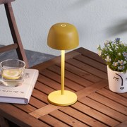 Lindby Lampada da tavolo LED Arietty, giallo, alluminio, Ø 10,5 cm