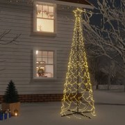 Albero di Natale a Cono con LED Bianco Caldo e Freddo, Albero di Natale a Cono Bianco Caldo 500 LED 100x300 cm