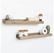 SET 2x Mensola da parete 8x60 cm abete