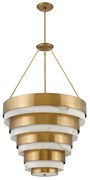 Lampadario Contemporaneo Echelon Acciaio Ottone Antico 8 Luci E14