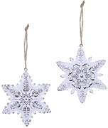 Set di 2 decorazioni da appendere per l'albero di Natale Misto Snowflakes - Ego Dekor