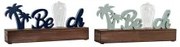 Statua Decorativa DKD Home Decor Beach LED Verde Blu Marino Mediterraneo 34 x 8 x 16 cm (2 Unità)