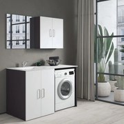 Mobile lavanderia DESI in abs bianco opaco P 68 x L 140 x H 200 cm