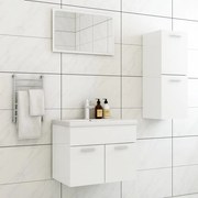 Set mobili da bagno bianco lucido in truciolato