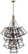 Lampadario Contemporaneo Fu Lighton Acciaio Bronzo Ottone 13 Luci E27