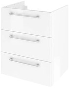 Mobile da bagno sotto lavabo Remix bianco lamellare lucido L 60 x H 73 x P 46 cm 3 cassetti, lavabo non incluso