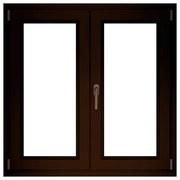 Finestra in PVC noce L 120 x H 120 cm, 2 ante apertura a destra