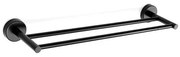 Kamalu - Portasciugamani doppia barra 60cm in acciaio inox nero opaco | MIRA-N