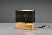 Lampada woody base rettangolare legno  h. 30,5cm x l. 30cm paralume...