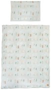Set copripiumino e federa da bambini verde chiaro in cotone per culla 100x135 cm Woodland Buddies – Roba