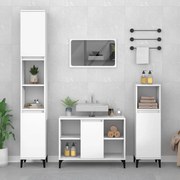 Set mobili da bagno 3 pz bianco in legno multistrato