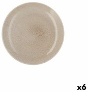 Piatto da pranzo Ariane Porous Beige Ceramica Ø 27 cm (6 Unità)