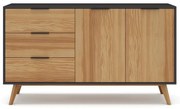 Cassettiera bassa in pino nero/naturale 140x81 cm Lavis - Marckeric