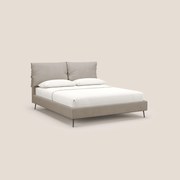 Artemisia letto imbottito con piedini alti sfoderabile in tessuto smacchiabile T17 beige