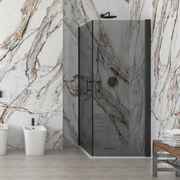 Kamalu - Box doccia 80x80 doppio battente vetro fumé altezza 200h | KS2800AF