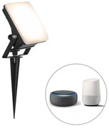 Faretto intelligente nero 12,8 cm con LED IP65 con picchetto - Ruud